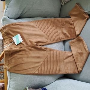Microsuede moto leggings